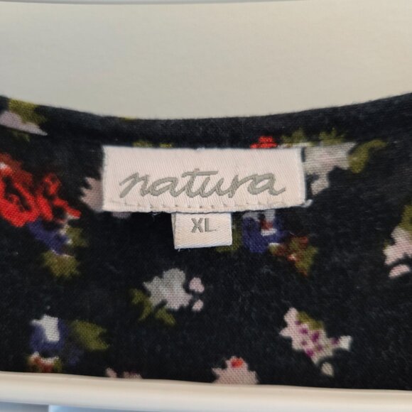 Natura Black Floral Tunic Dress – Size XL - Picture 8 of 9